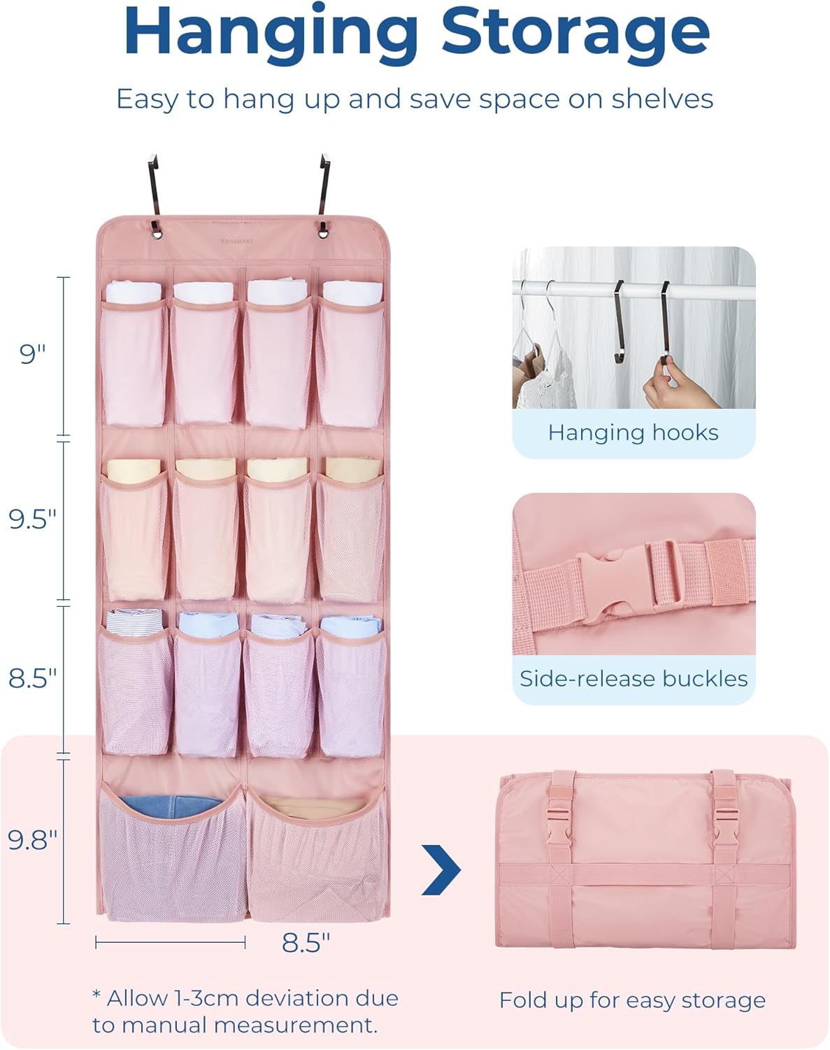 Hanging Compression Packing Cubes, 6 Set Large Suitcase Organizer Bags Set, Cruise Travel Essentials for Women - Image 2