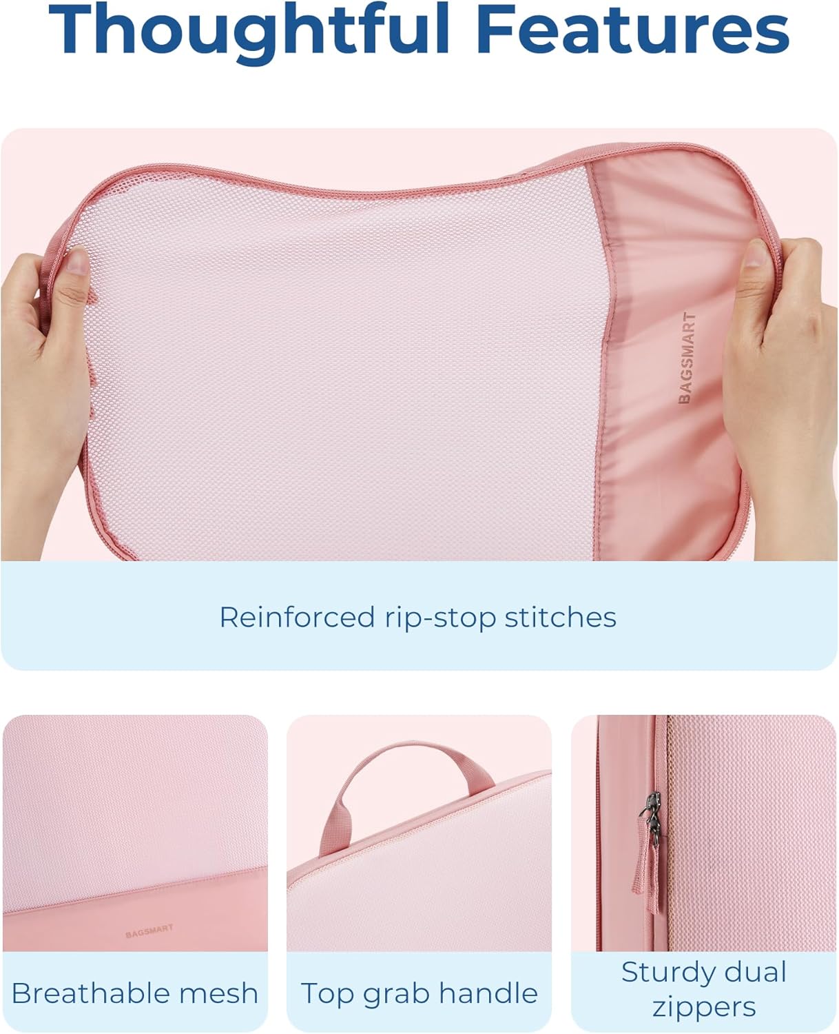 Hanging Compression Packing Cubes, 6 Set Large Suitcase Organizer Bags Set, Cruise Travel Essentials for Women - Image 6